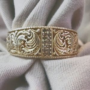 "Pride Of The West" Whiskey-Colored Diamond Engraved Ring